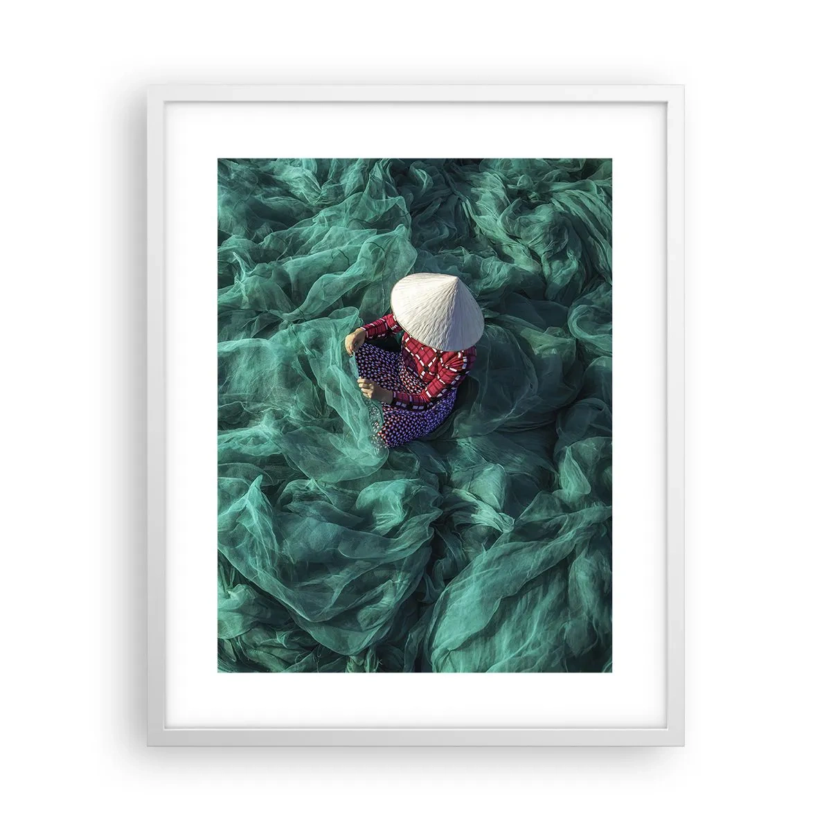 Póster en marco blanco - En un mar de redes - 40x50 cm