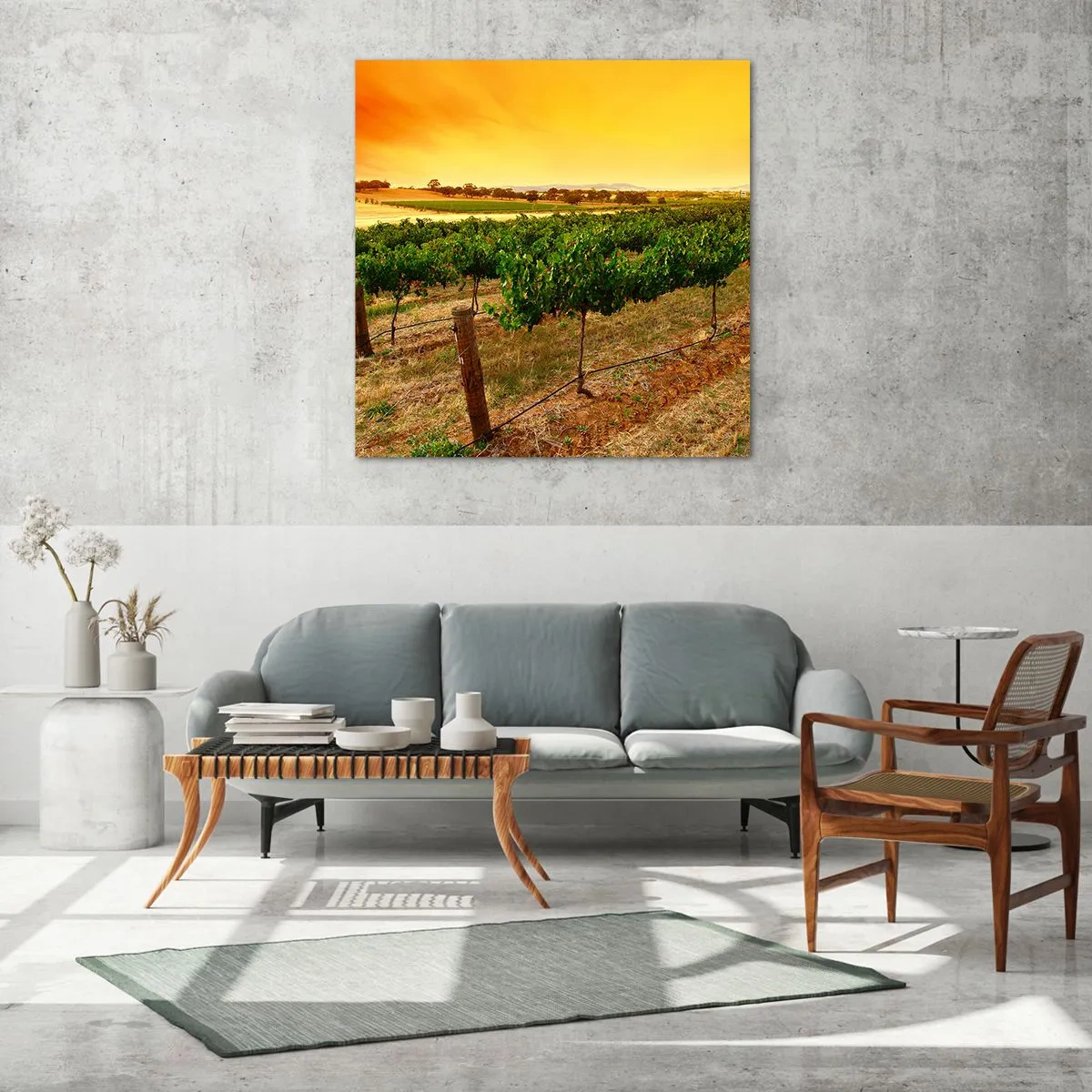 Cuadro sobre vidrio - Impresiones sobre Vidrio - Un trago del sol - 40x40 cm