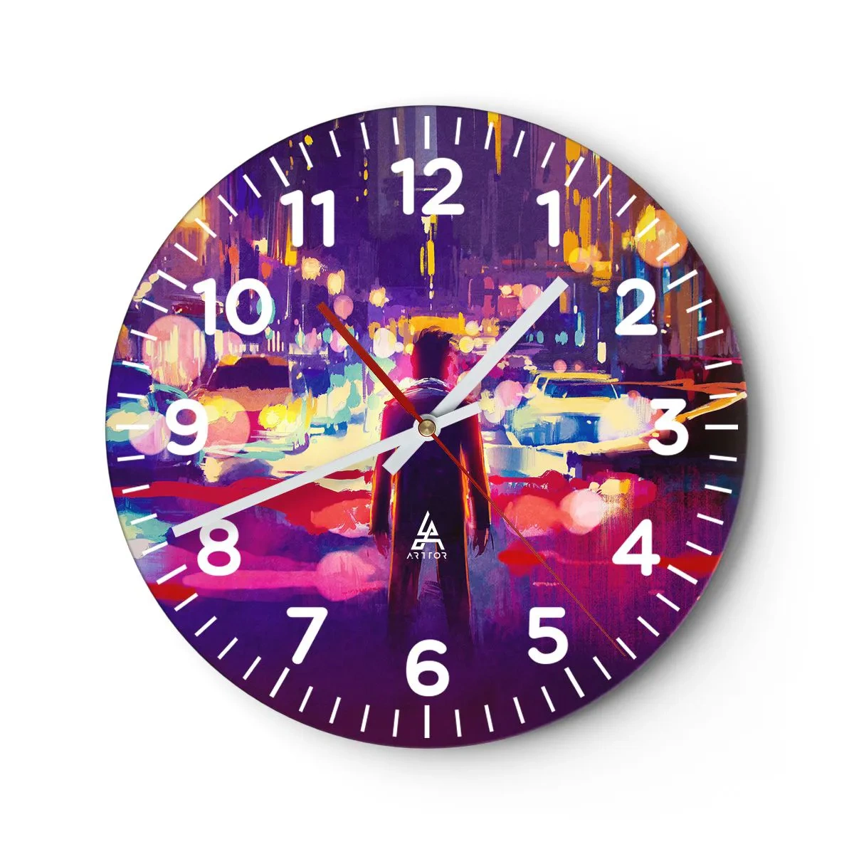 Reloj de pared - Reloj de vidrio - Inmerso en la luz - 40x40 cm