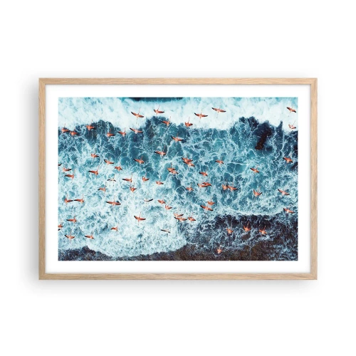 Póster en marco roble claro - Un desfile marítimo - 70x50 cm