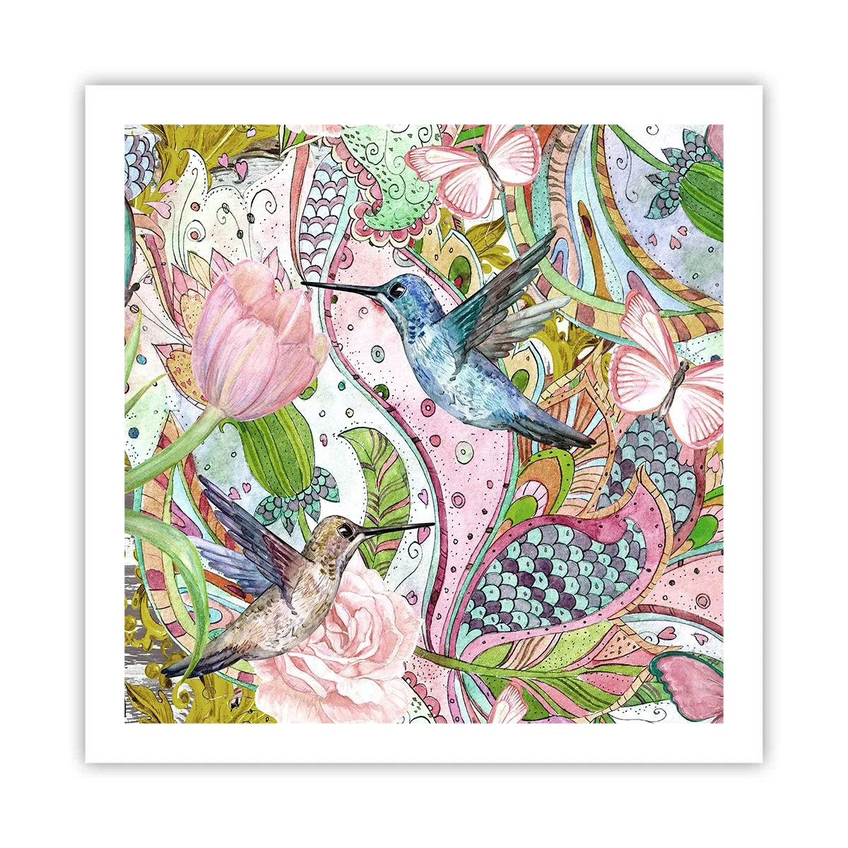 Póster - Enredado en las vides - 60x60 cm