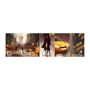 Muestra de fotomural autoadhesivo Deluxe Sticker - En las luces de Nueva York - Nueva York, manhattan, Arquitectura - 100x30 cm