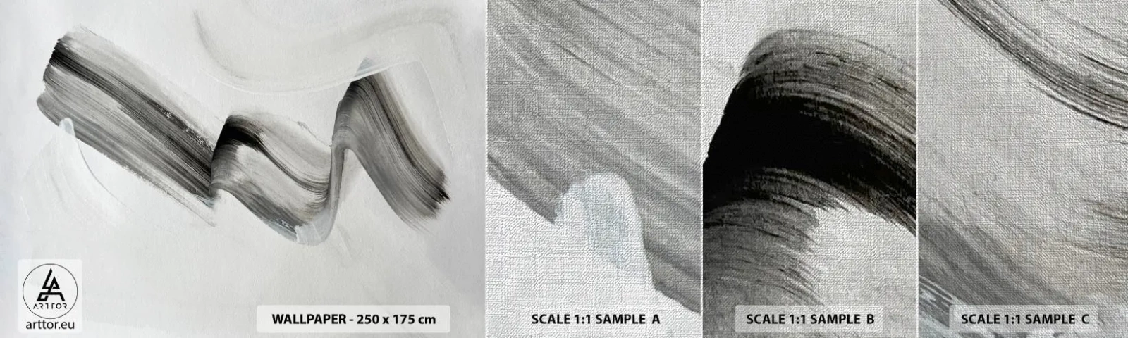 Muestra de fotomural Premium Canvas - Solo por diversión - Minimalismo, Abstracción, Cepillar - 100x30 cm