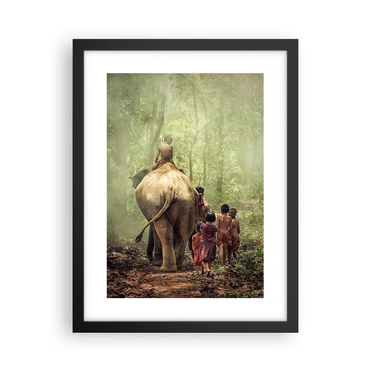 Póster en marco negro - El nuevo libro de la selva - 30x40 cm
