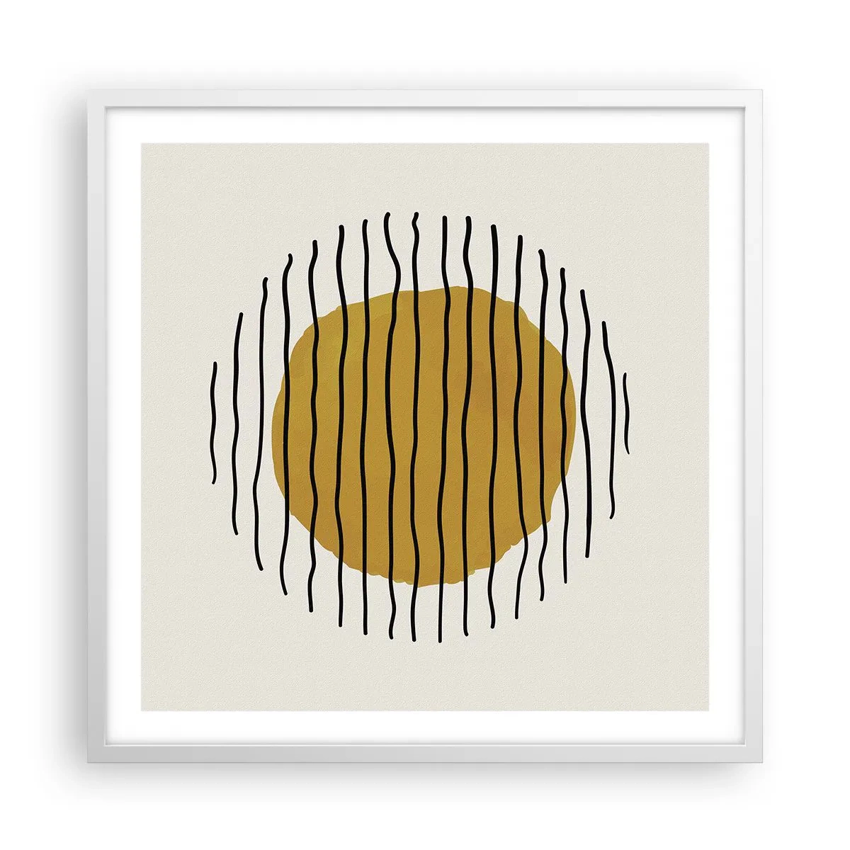 Póster en marco blanco - Abstracción cálida - 60x60 cm