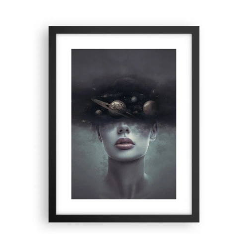 Póster en marco negro - Y los planetas sienten... - 30x40 cm