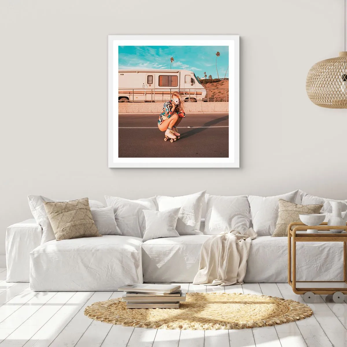 Póster en marco blanco - ¡Sonrían, por favor! - 50x50 cm