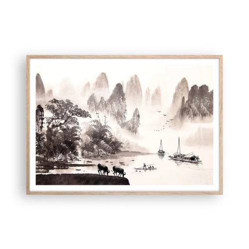 Póster en marco roble claro - La exótica vida cotidiana de Oriente - 100x70 cm