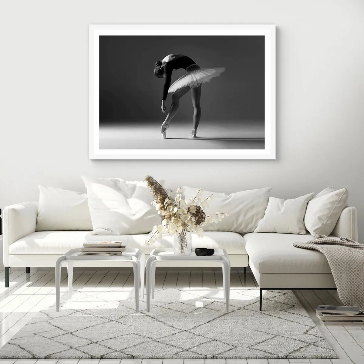 Póster en marco blanco - Bella bailarina - 40x30 cm