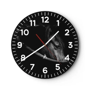Reloj de pared - Reloj de vidrio - Príncipe negro - 30x30 cm