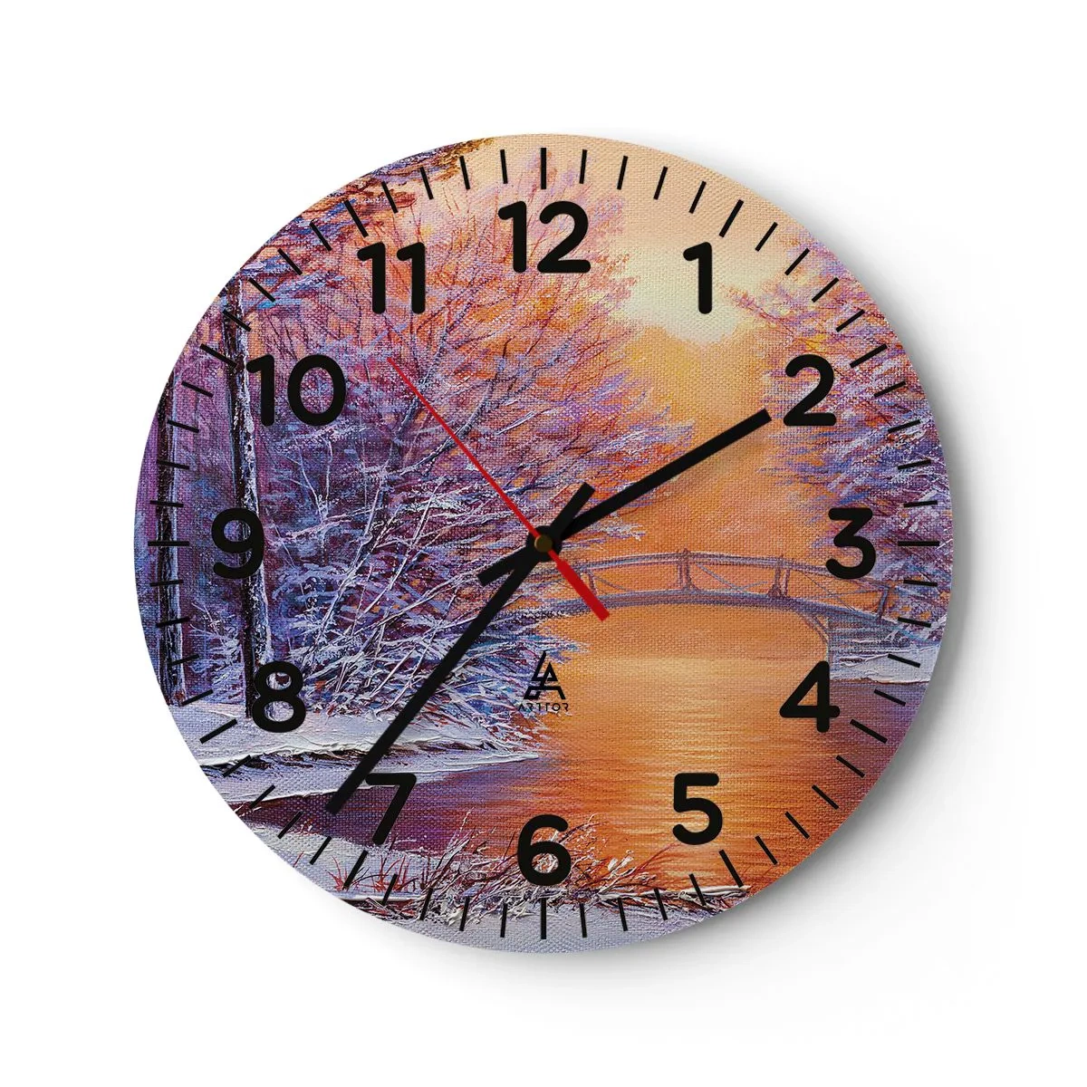 Reloj de pared - Reloj de vidrio - Reunámonos aquí - 30x30 cm