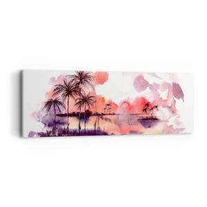 Cuadro sobre lienzo - Impresión de Imagen - La calma de los trópicos en rojo - 90x30 cm