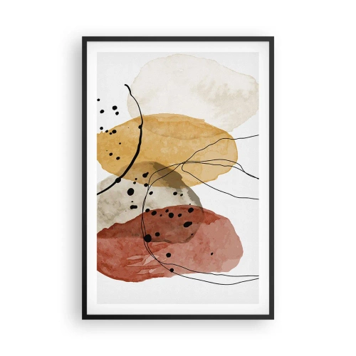 Póster en marco negro - Líneas y transparencias - 61x91 cm