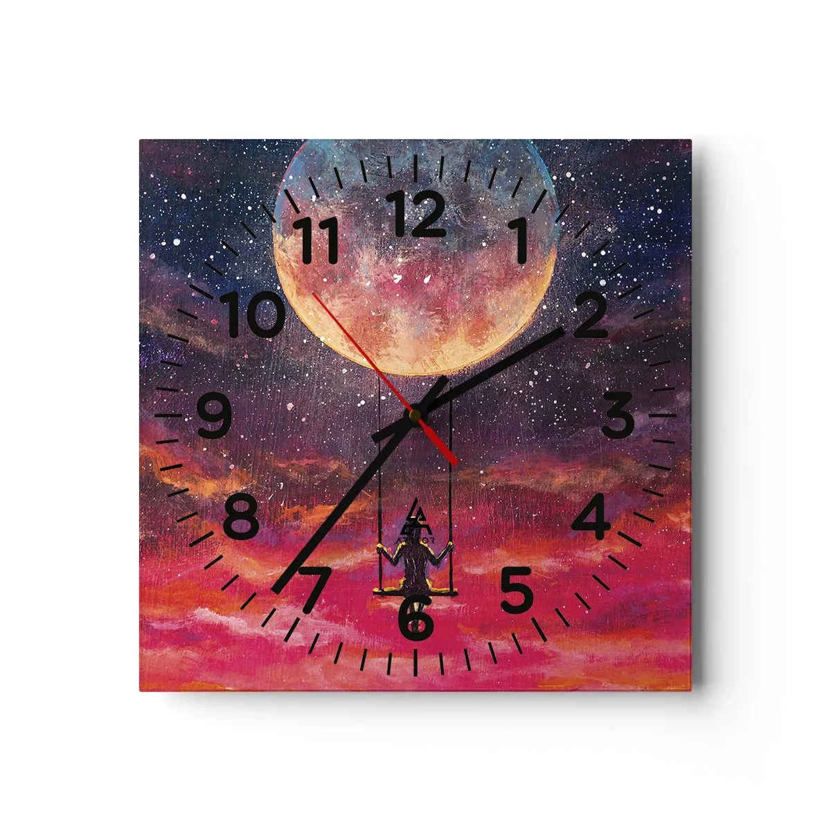 Reloj de pared - Reloj de vidrio - Disfrutar de las nubes - 40x40 cm