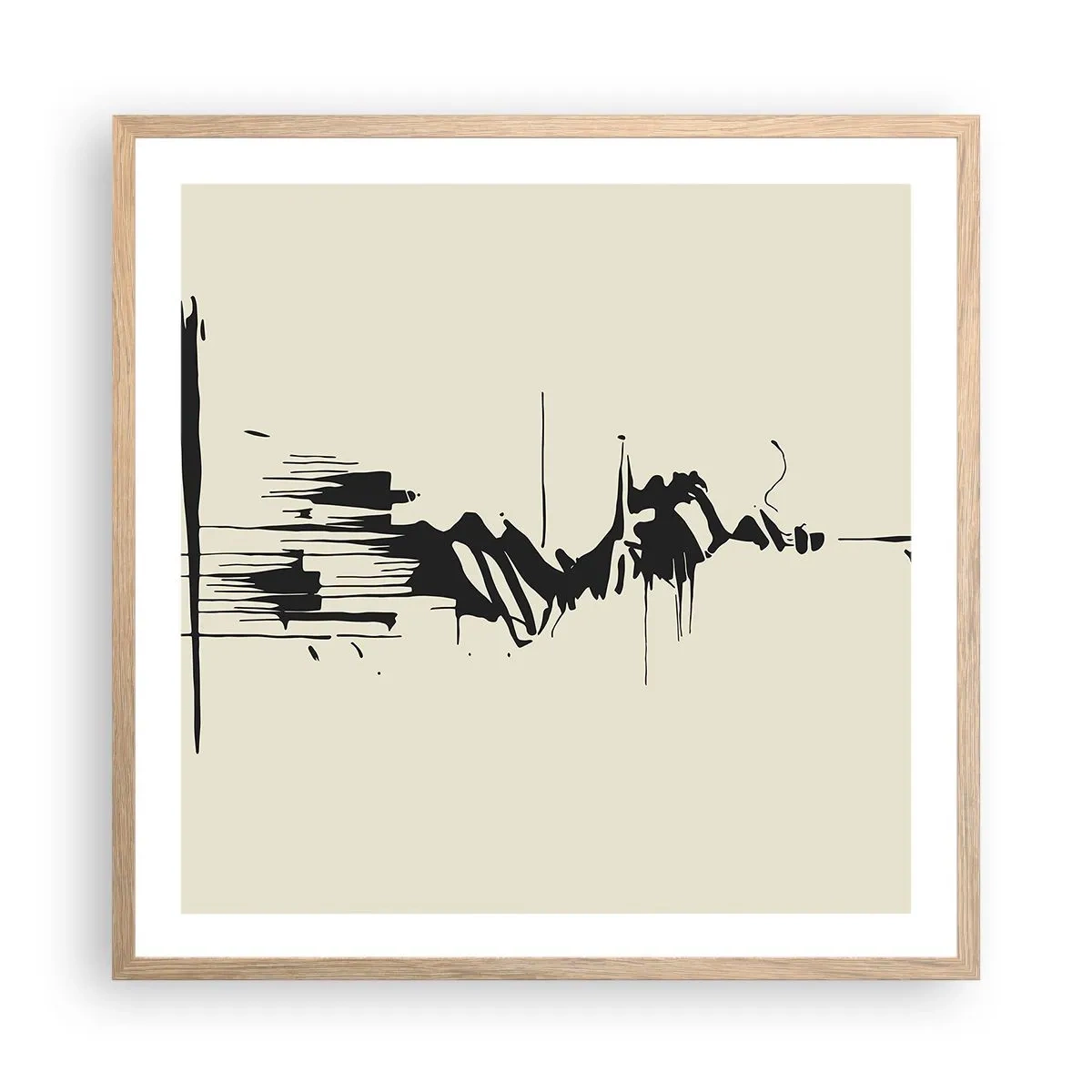 Póster en marco roble claro - Abstracción apresurada - 60x60 cm