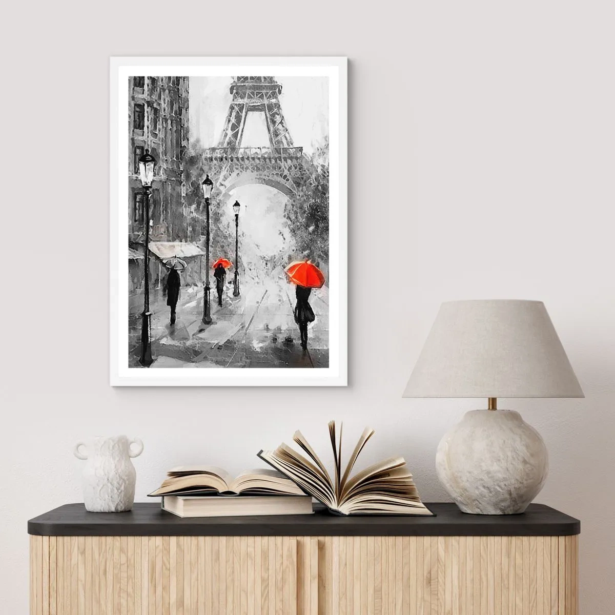 Póster en marco blanco - Todos los caminos conducen a ella - 61x91 cm