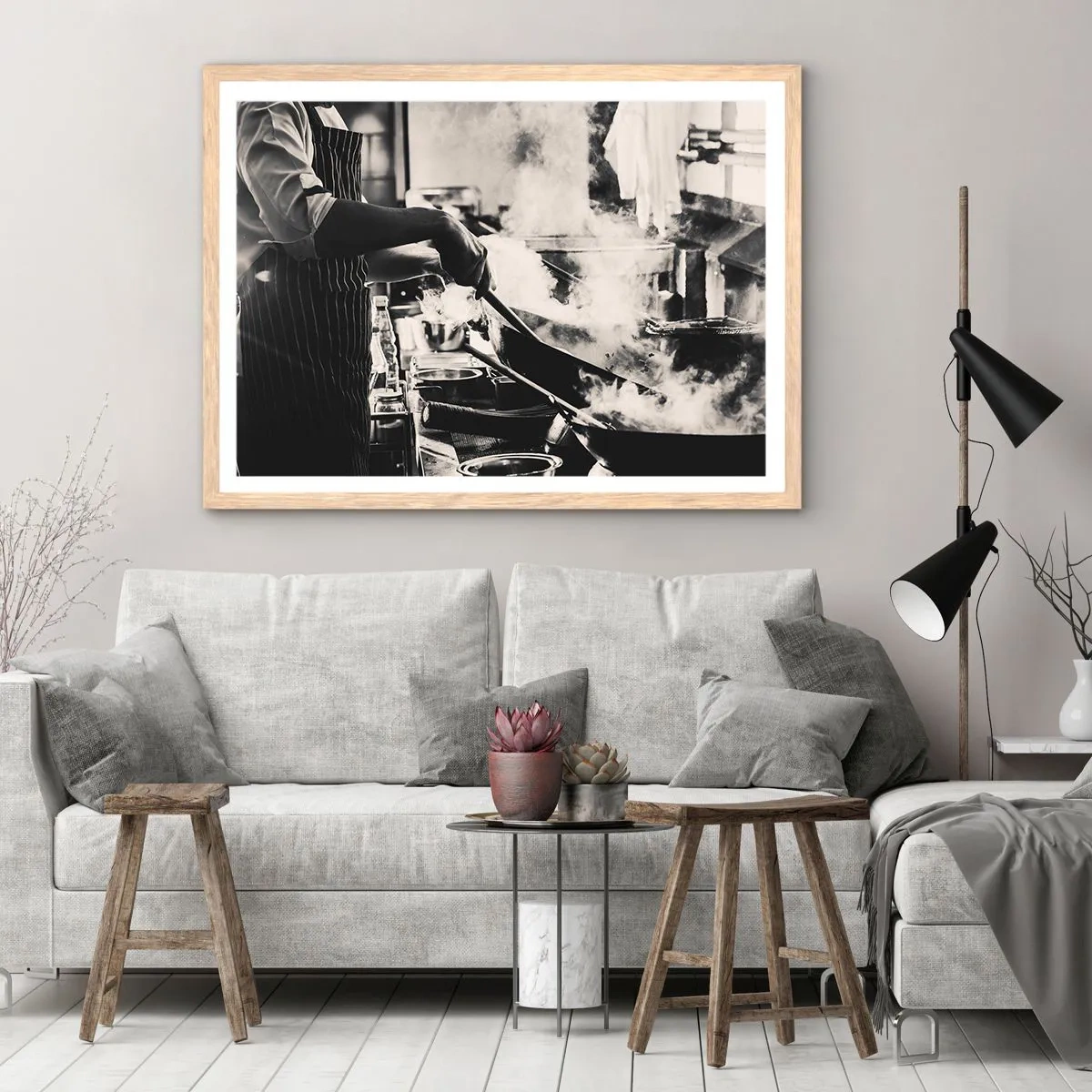 Póster en marco roble claro - Alquimia de sabores - 91x61 cm