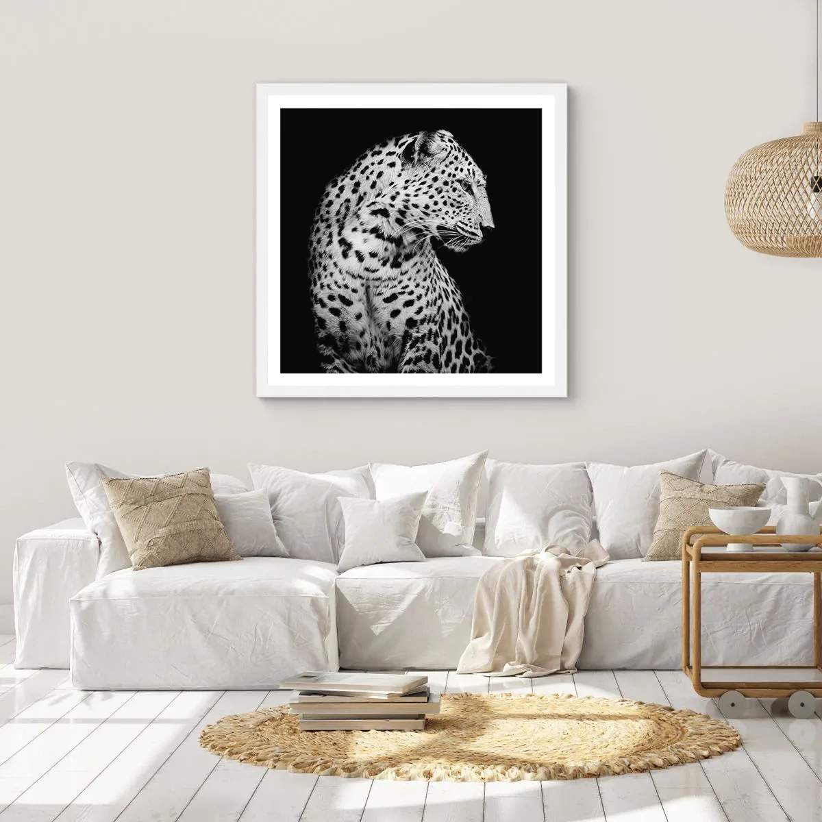 Póster en marco blanco - El perfil derecho es perfecto - 60x60 cm