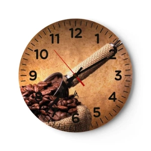 Reloj de pared - Reloj de vidrio - En la fuente del sabor - 40x40 cm