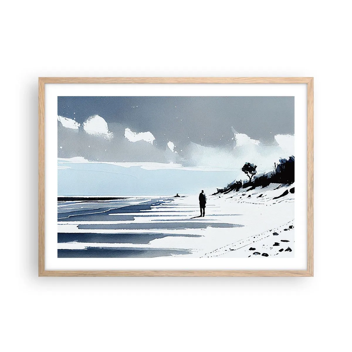 Póster en marco roble claro - Solo conmigo mismo - 70x50 cm
