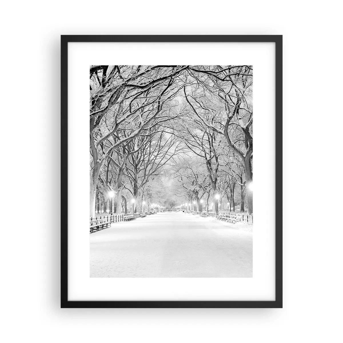 Póster en marco negro - Cuatro estaciones - invierno - 40x50 cm