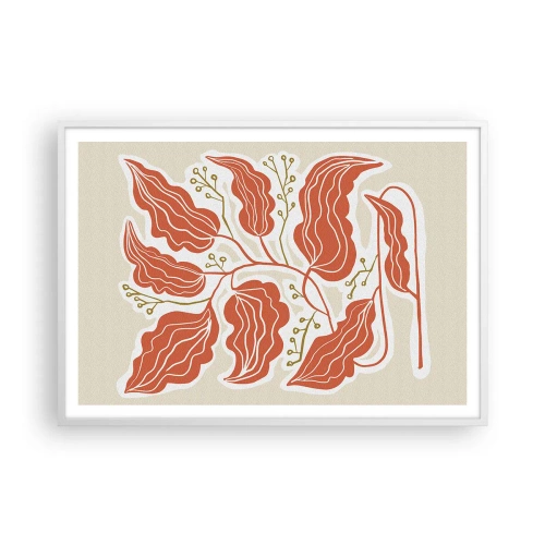 Póster en marco blanco - Folk y coral - 100x70 cm