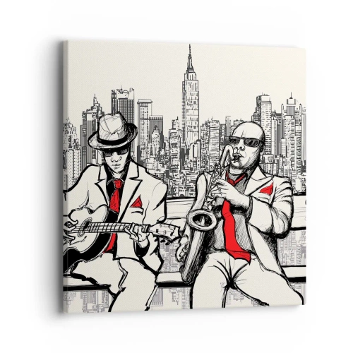 Cuadro sobre lienzo - Impresión de Imagen - Improvisación en Nueva York - 40x40 cm