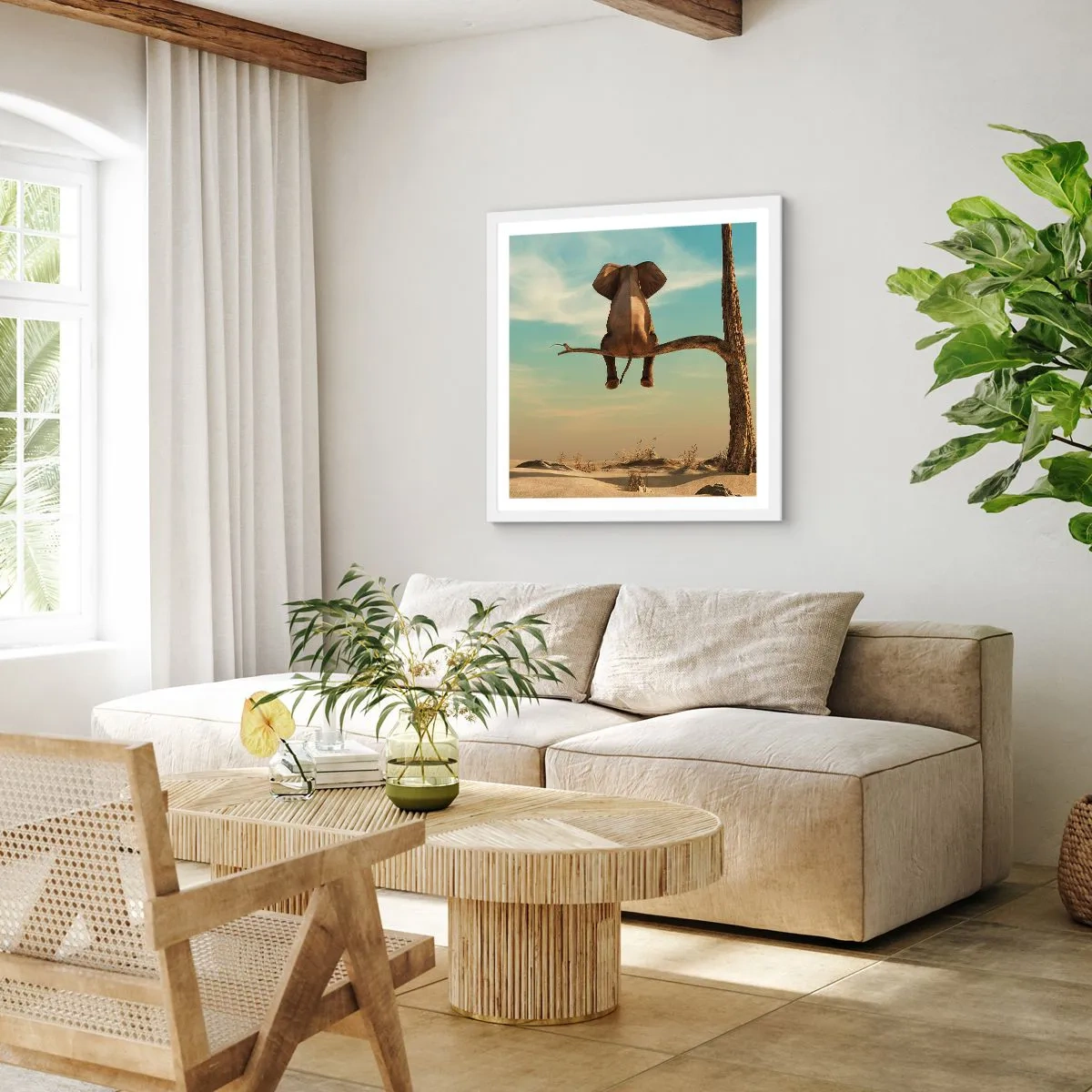 Póster en marco blanco - Un nuevo punto de vista - 30x30 cm