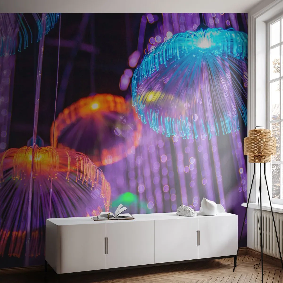 Fotomural Autadhesivo Deluxe Sticker - Fuente luminosa - Neón, Luces, Luminancia - 250x175 cm