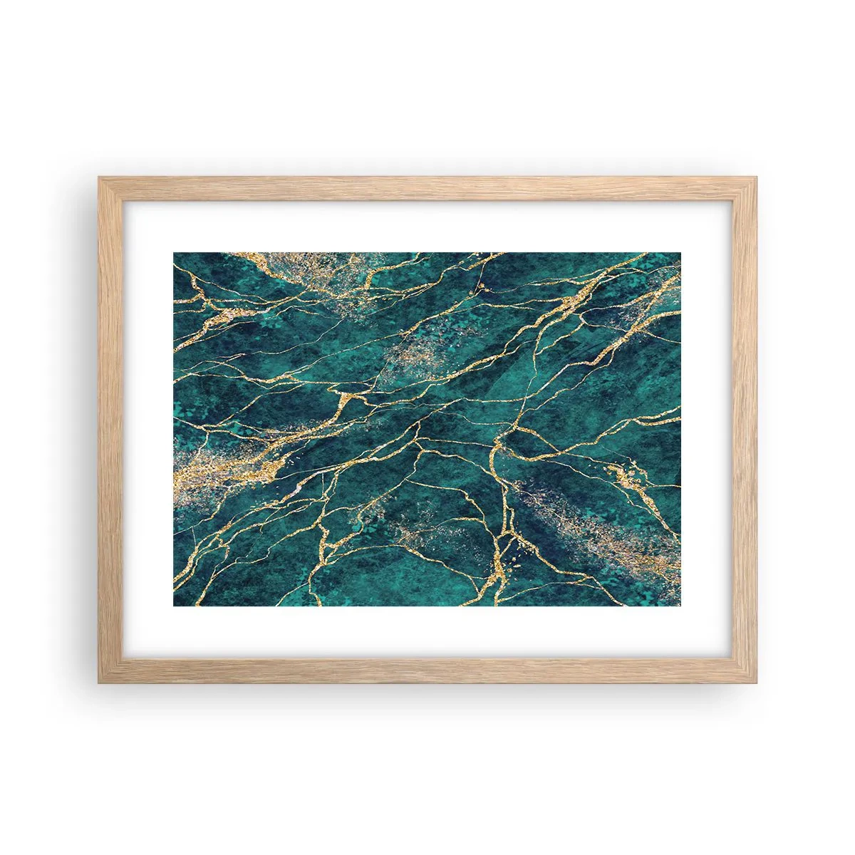 Póster en marco roble claro - Riachuelos de oro - 40x30 cm