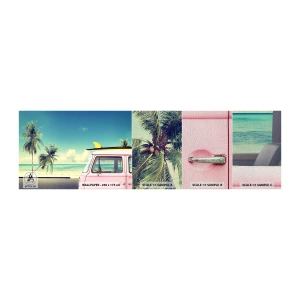 Muestra de fotomural Premium Sand - Comienzan las vacaciones - Paisaje, Playa, Surf - 100x30 cm