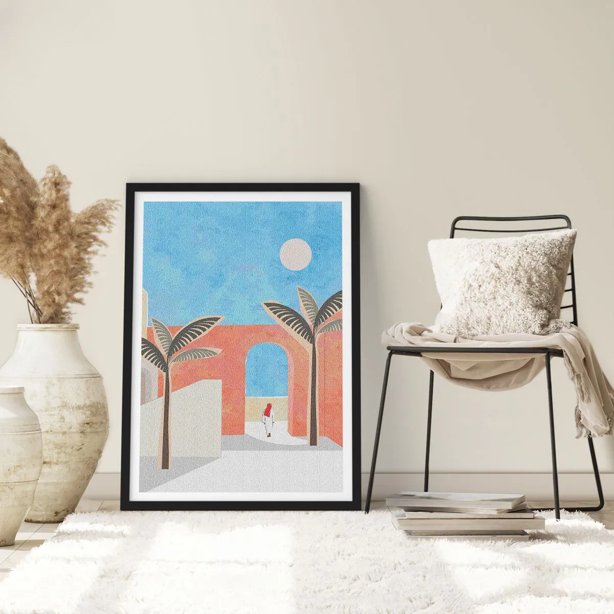 Póster en marco negro - Un día árabe - 50x70 cm