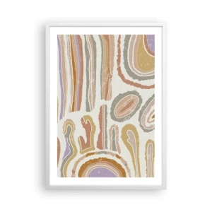 Póster en marco blanco - Cortes transversales llenos de color - 50x70 cm