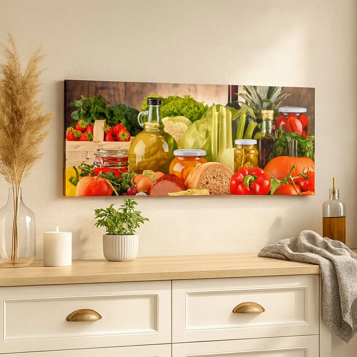 Cuadro sobre lienzo - Impresión de Imagen - La mesa está lista - 100x40 cm