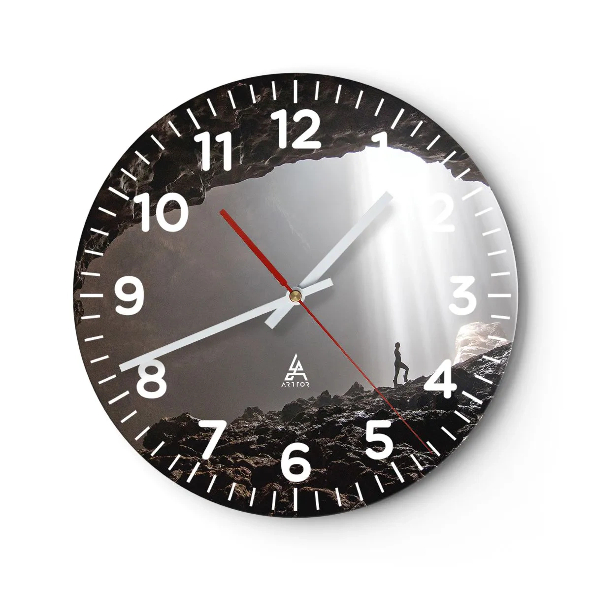 Reloj de pared - Reloj de vidrio - Gruta luminosa - 30x30 cm