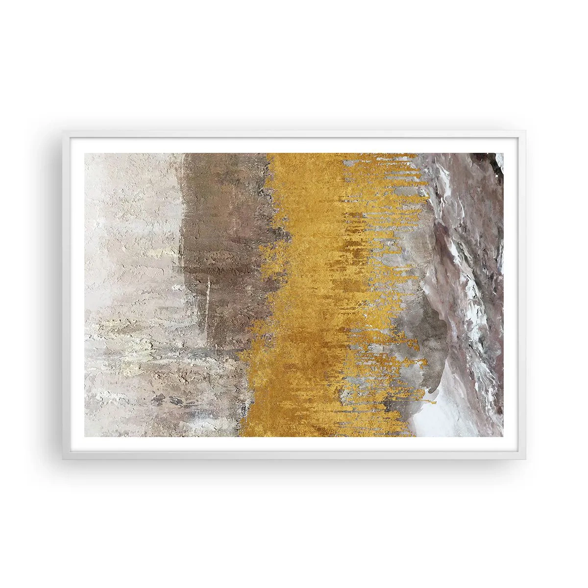 Póster en marco blanco - Una ráfaga dorada - 100x70 cm