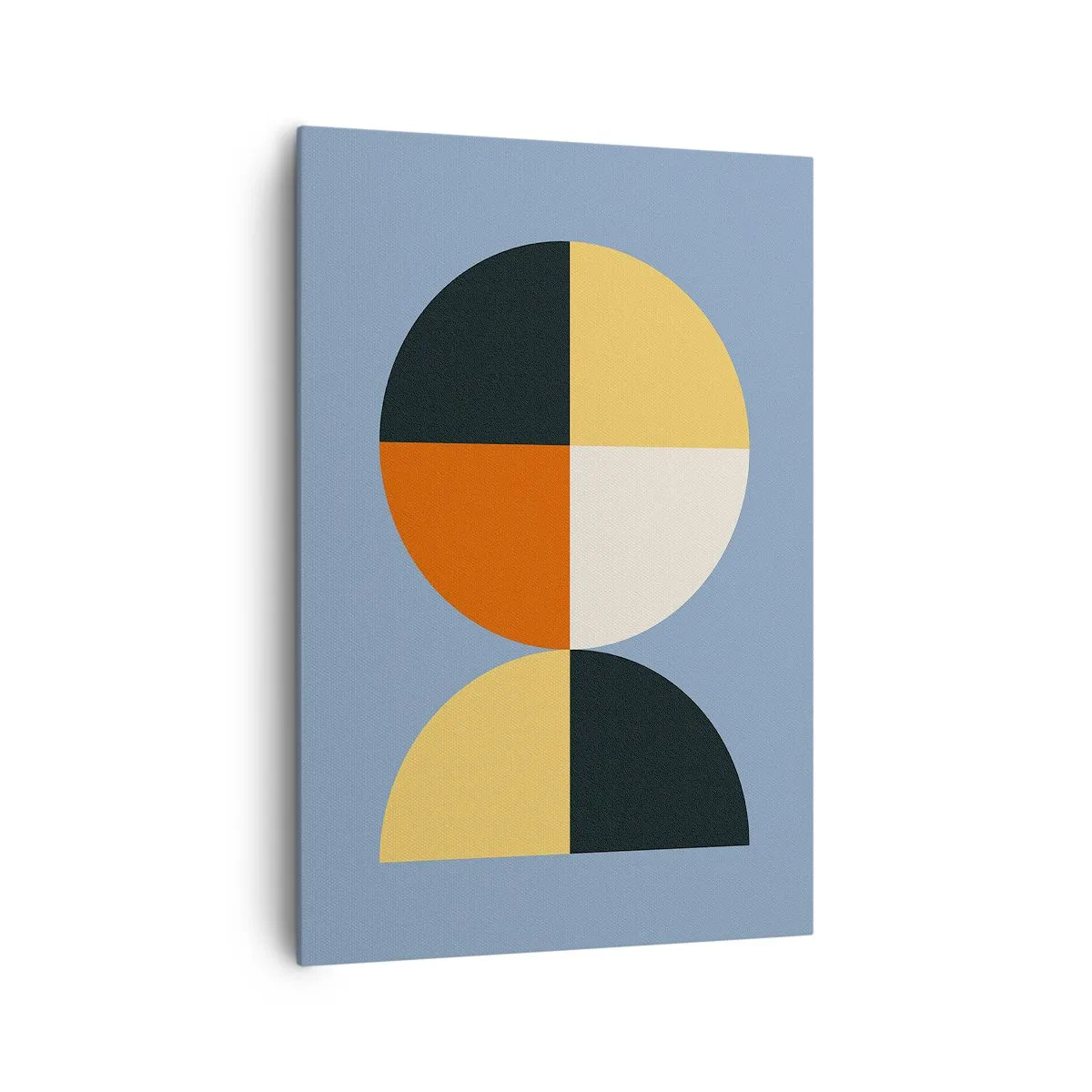 Cuadro sobre lienzo - Impresión de Imagen - Círculos geométricos sobre un fondo azul. - 70x100cm - Mira y cuenta - Decoración de pared moderna para salón y dormitorio ARTTOR