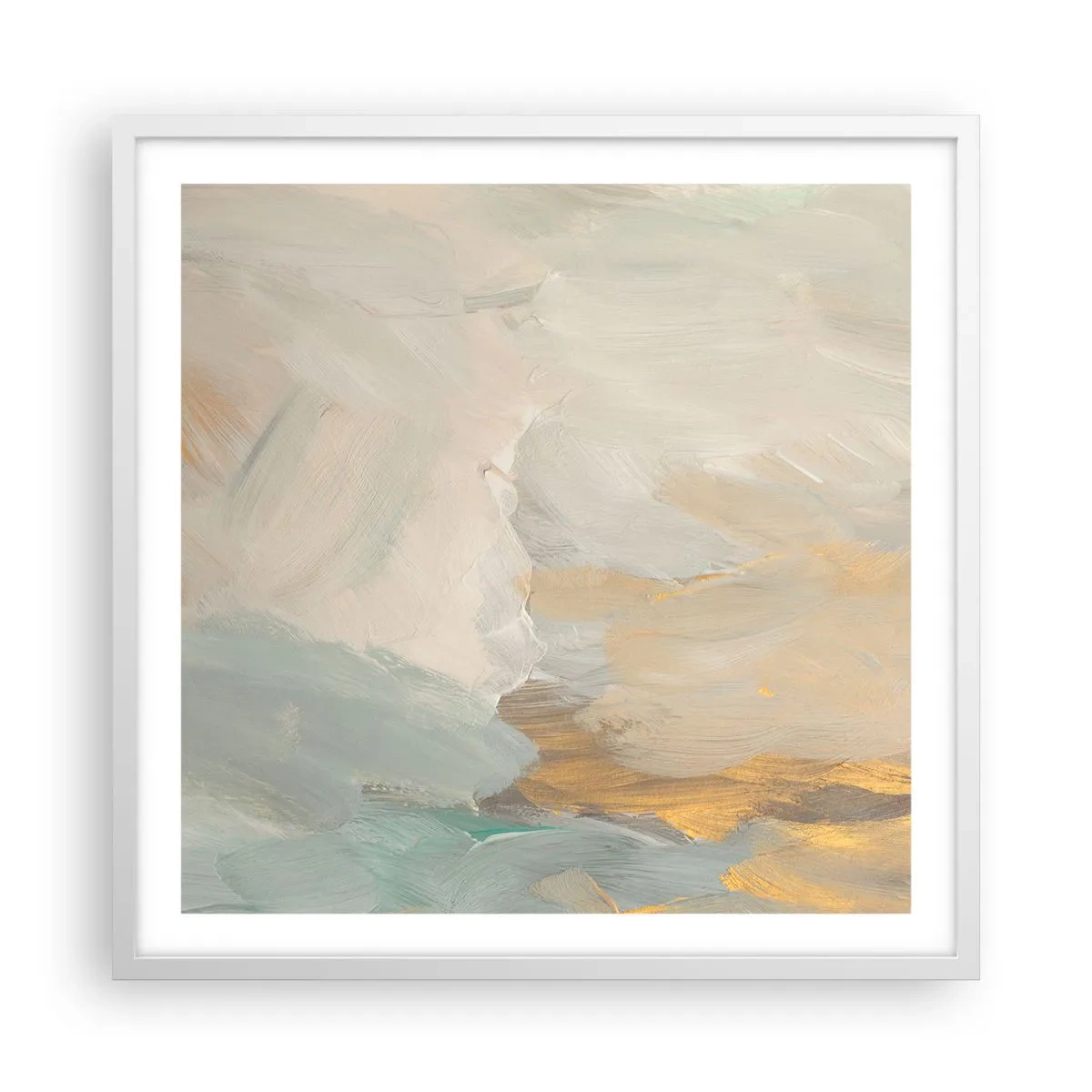 Póster en marco blanco - Abstracción - una tierra de dulzura - 60x60 cm