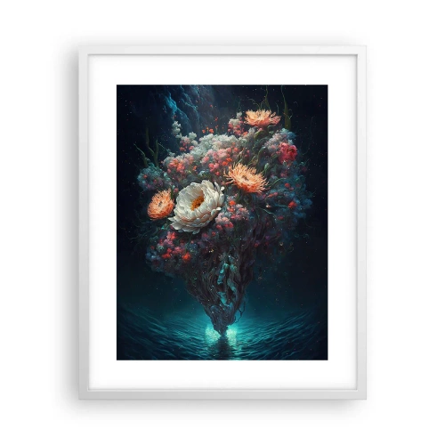 Póster en marco blanco - Extraño jardín - 40x50 cm