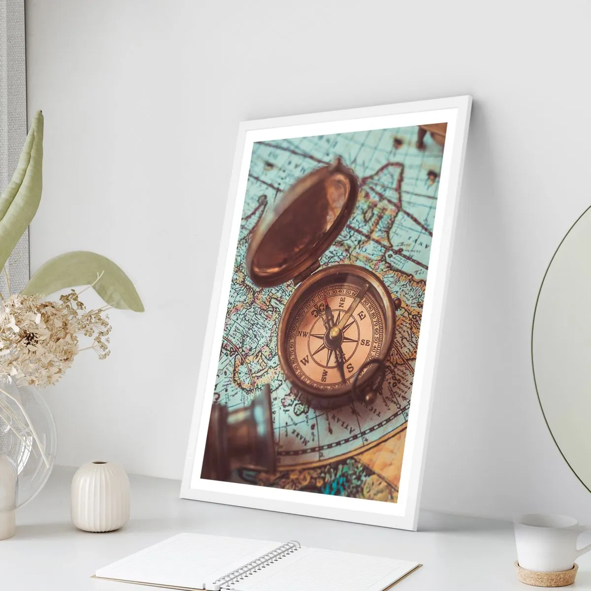 Póster en marco blanco - Para el aventurero - 70x100 cm