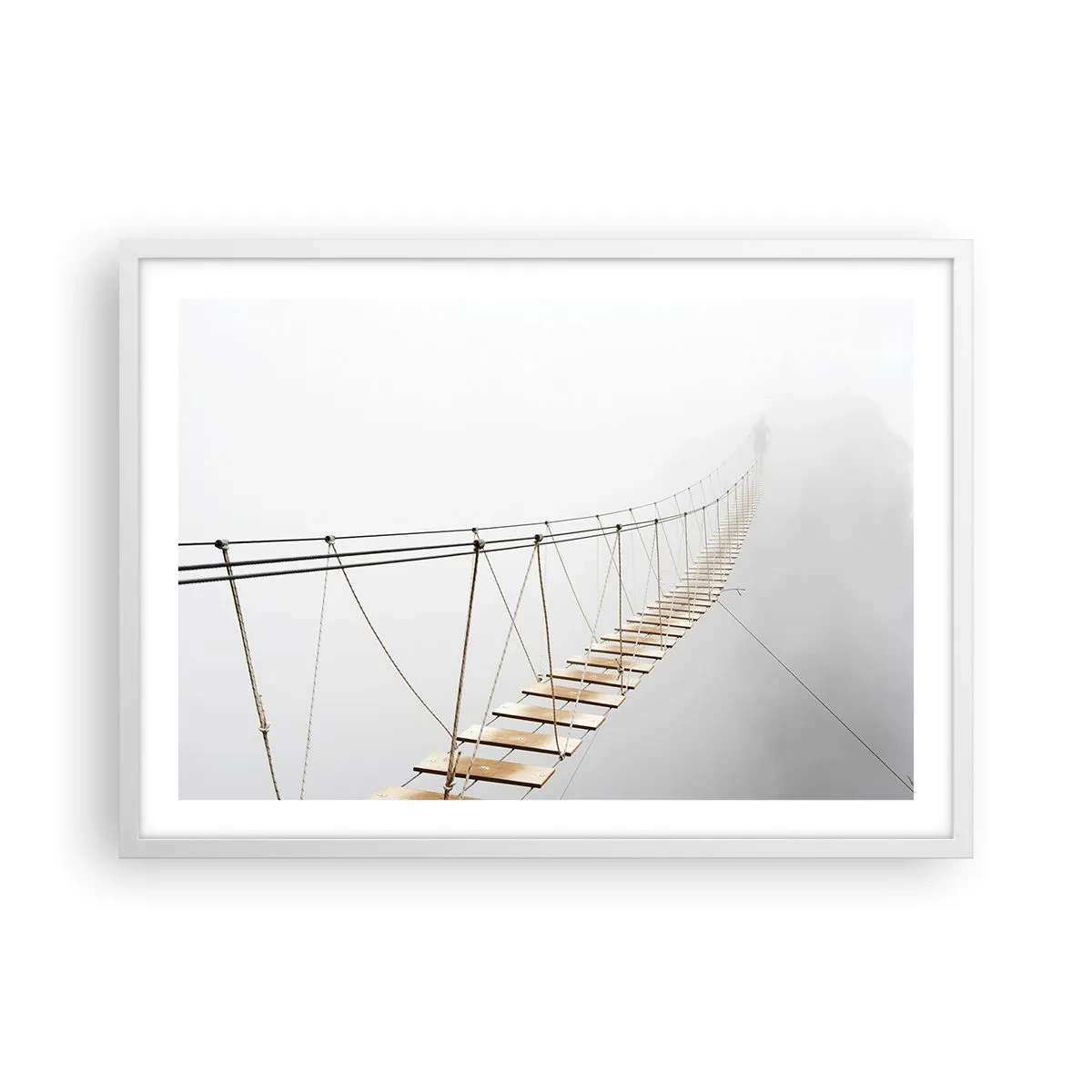 Póster en marco blanco - ¿Adónde le llevará? - 70x50 cm