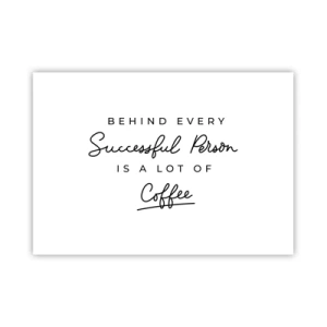 Póster - Una cita minimalista sobre el éxito y el café sobre un fondo blanco. - 100x70cm - El secreto del éxito - Decoración de pared moderna para salón y dormitorio ARTTOR