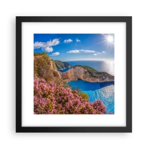 Póster en marco negro - Mis grandes vacaciones en Grecia - 30x30 cm