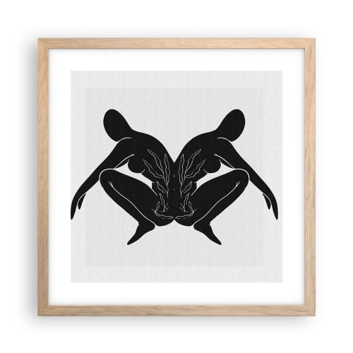 Póster en marco roble claro - Un alma compartida - 40x40 cm