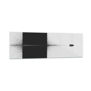 Cuadro sobre vidrio - Impresiones sobre Vidrio - Un proyectil simbólico de estilo minimalista y abstracto. - 160x50cm - Directa al objetivo - Decoración de pared moderna para salón y dormitorio ARTTOR