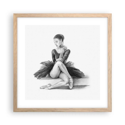 Póster en marco roble claro - Amante de la danza - 40x40 cm