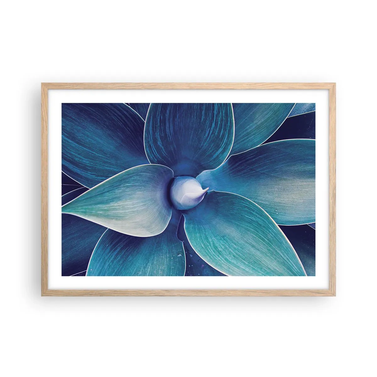 Póster en marco roble claro - Azul del cielo - 70x50 cm