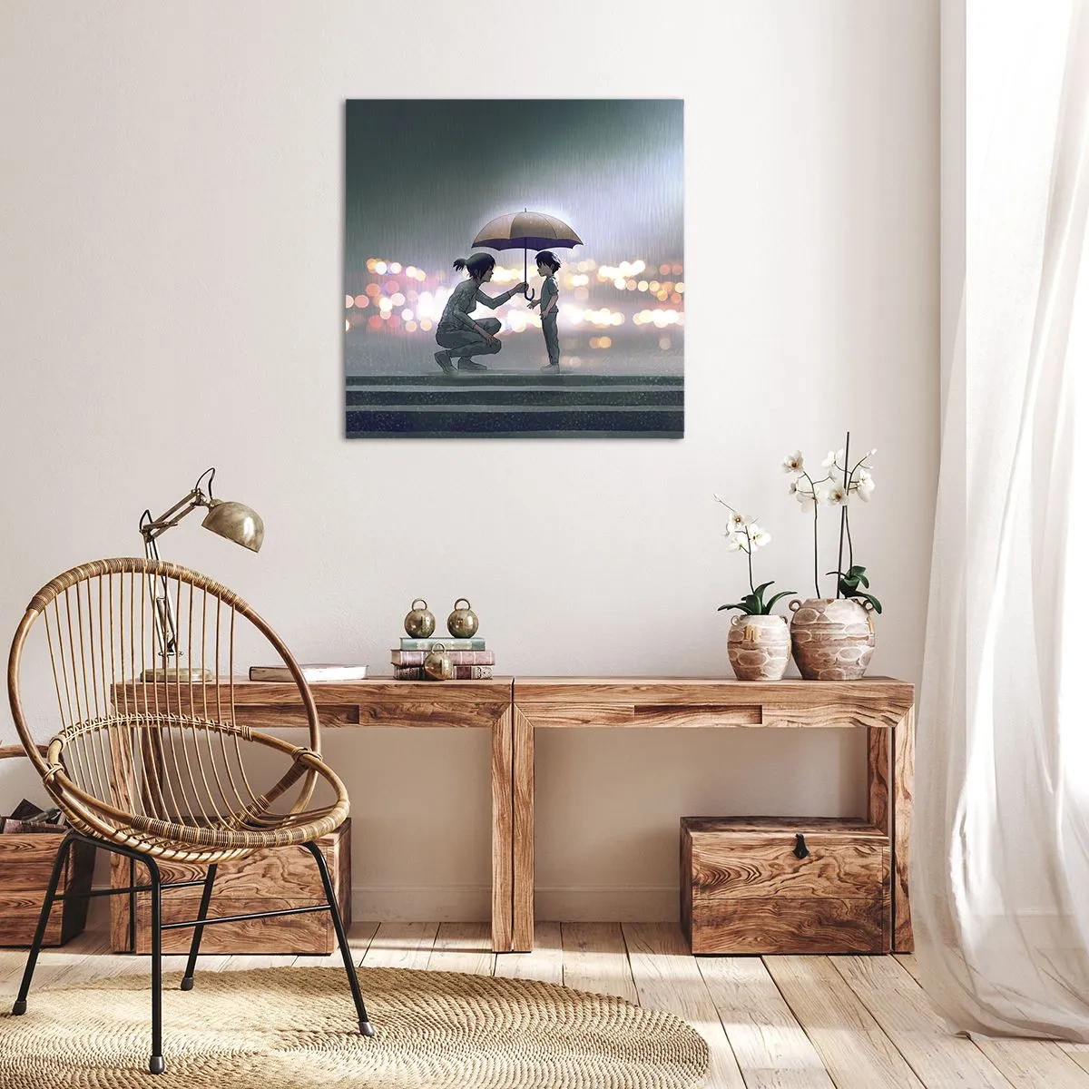 Cuadro sobre lienzo - Impresión de Imagen - Y todo está bien - 50x50 cm