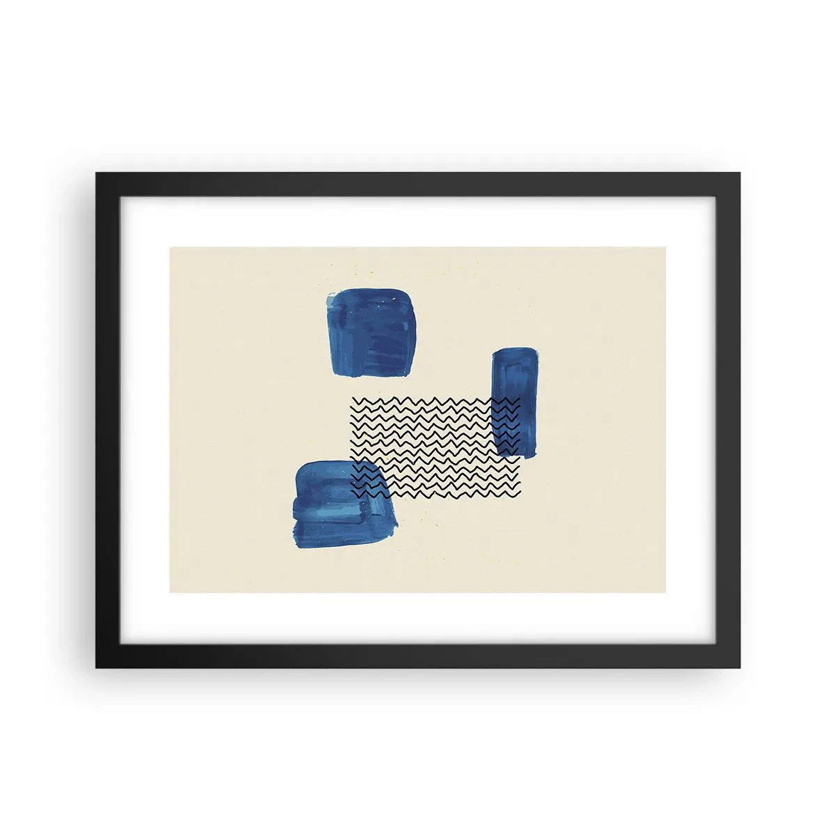 Póster en marco negro - Un cuarteto abstracto - 40x30 cm