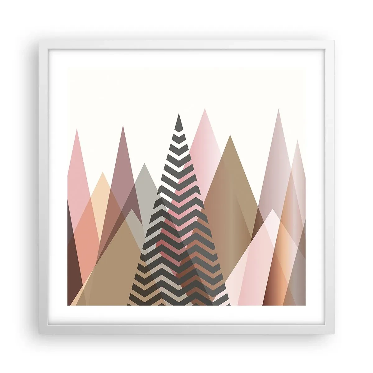 Póster en marco blanco - Una visión piramidal - 50x50 cm